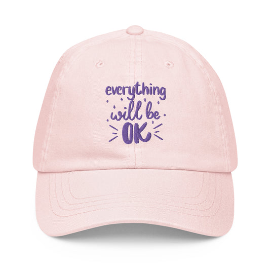 Pastel baseball hat embroidery