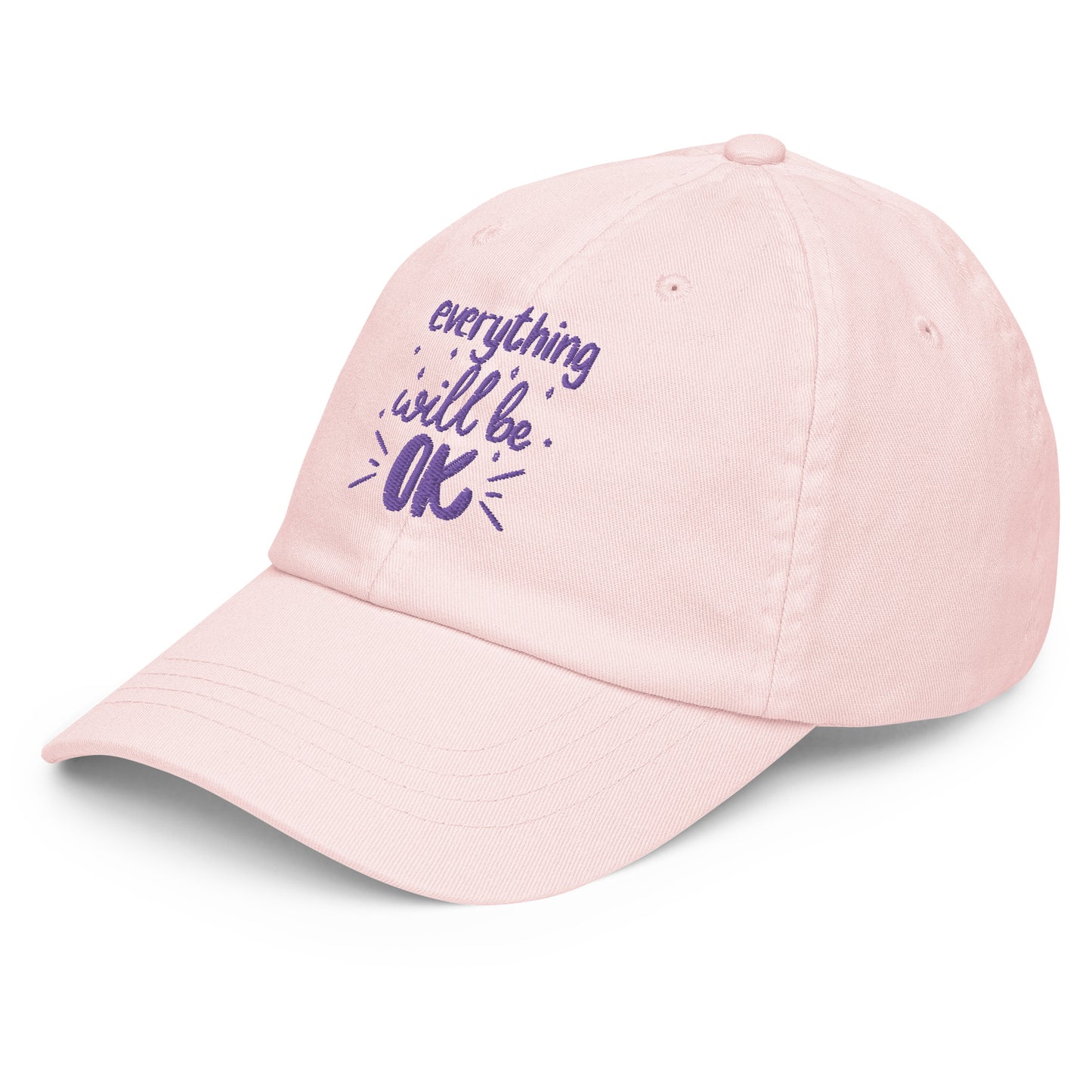 Pastel baseball hat embroidery