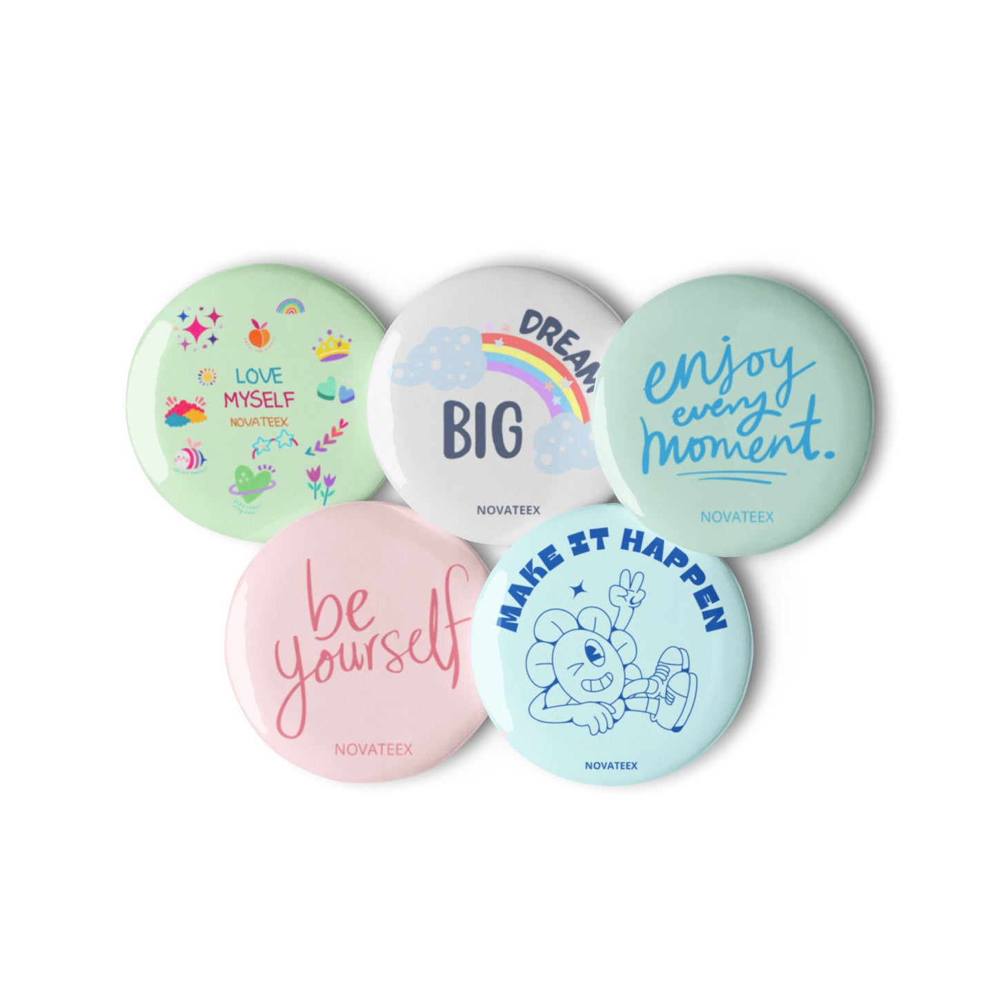 Set of pin buttons