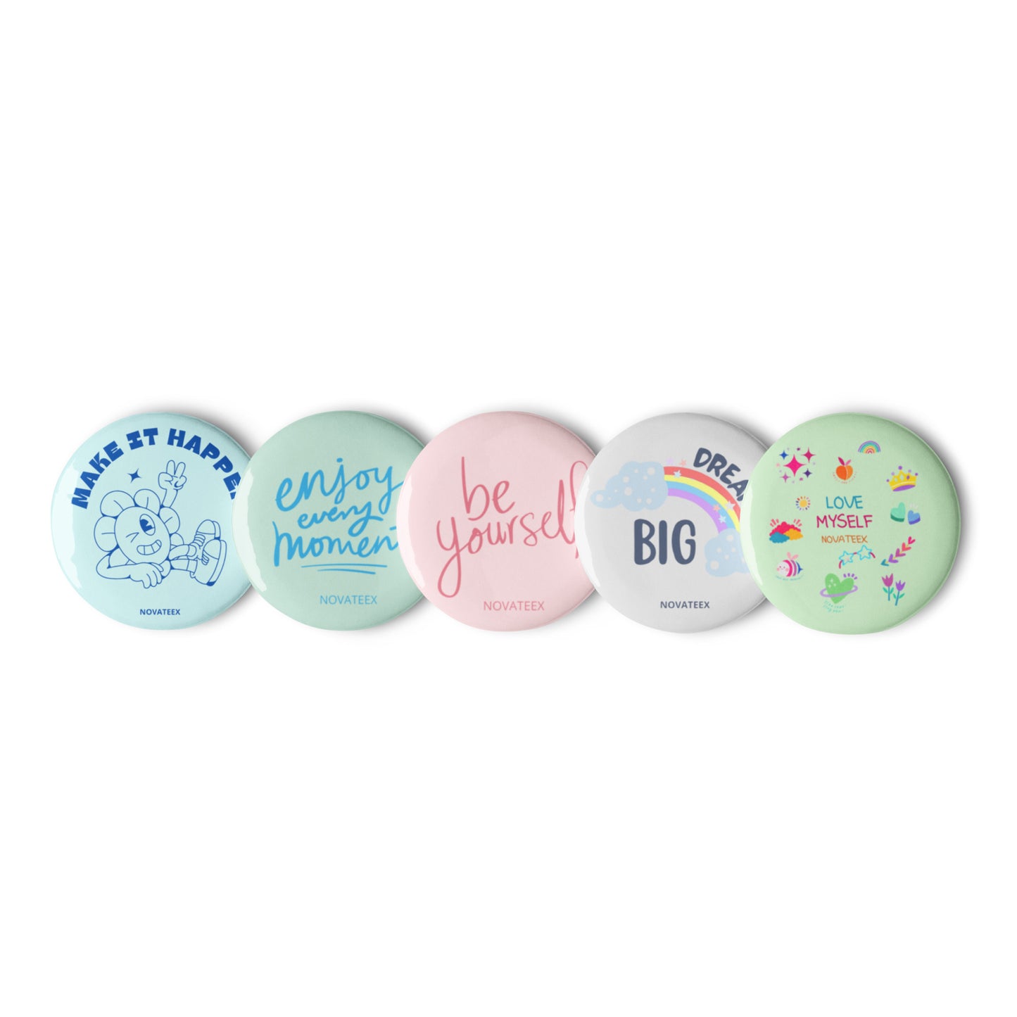 Set of pin buttons