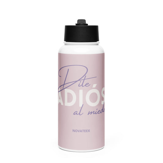 Stainless steel water bottle with a straw lid