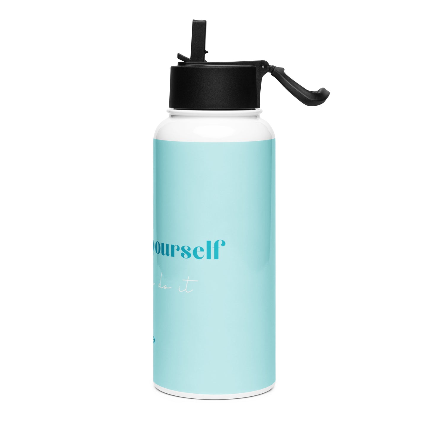 Stainless steel water bottle with a straw lid