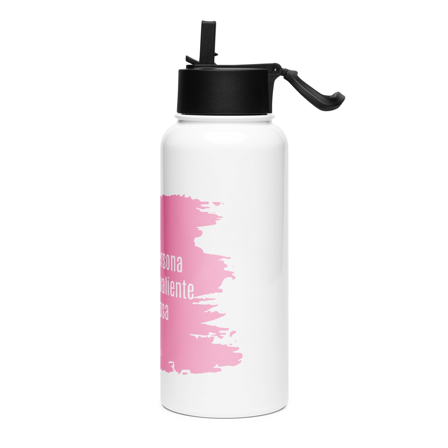 Stainless steel water bottle with a straw lid