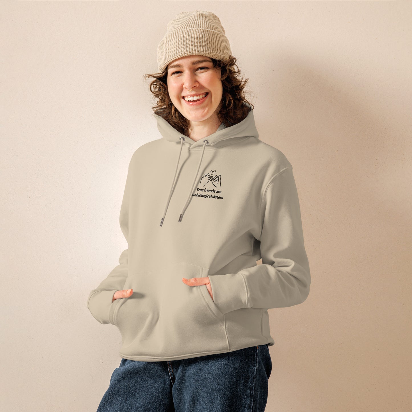 Sweat à capuche unisexe essentiel et écologique avec broderie