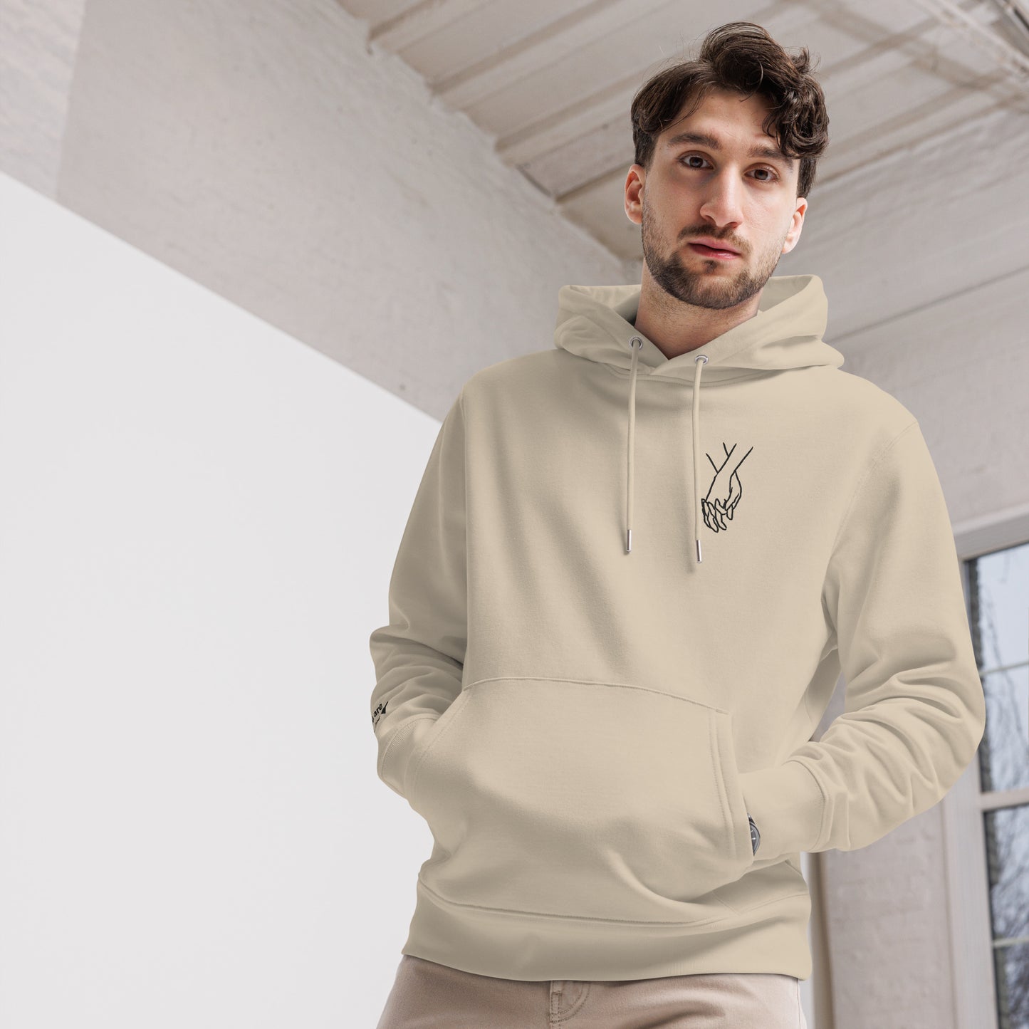 Sweat à capuche unisexe essentiel et écologique avec broderie