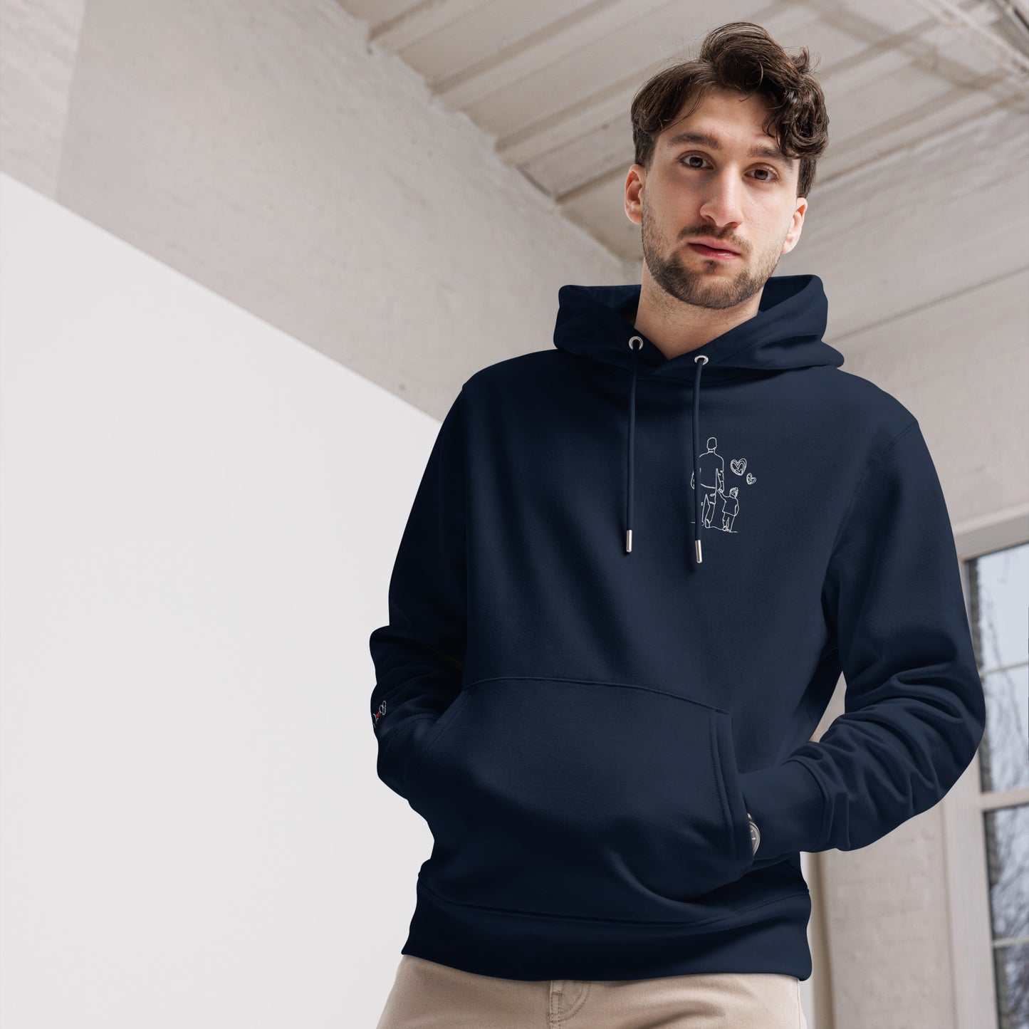 Sweat à capuche unisexe essentiel et écologique avec broderie